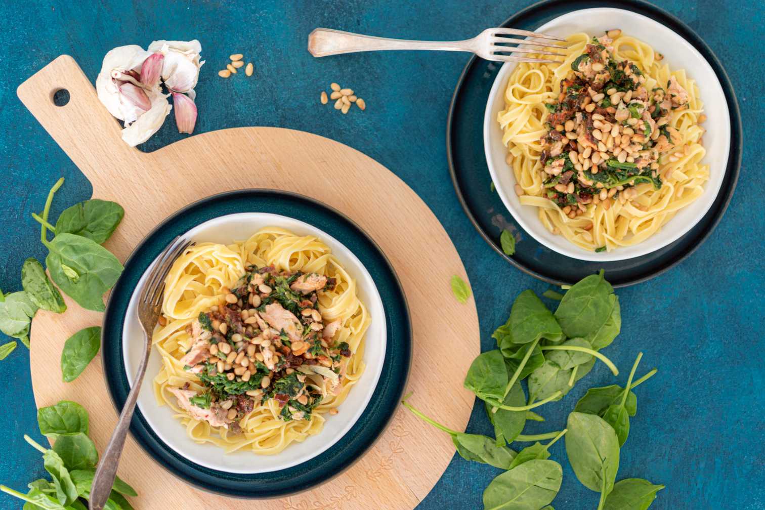 tagliatelle met zalm en spinazie-003