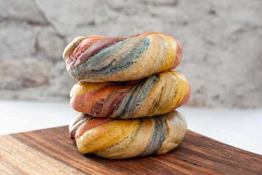 unicorn bagels - straight on close up