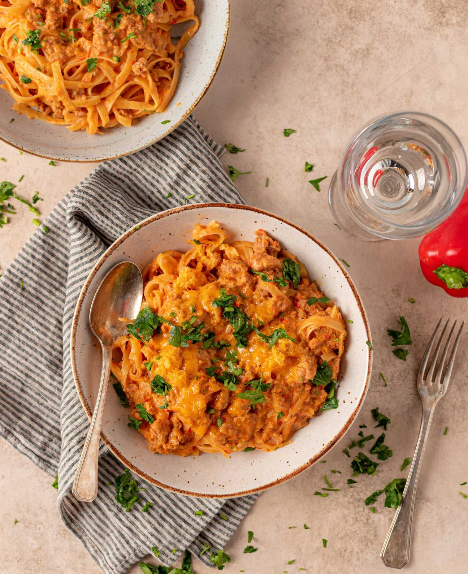 pasta met romige paprikasaus-009