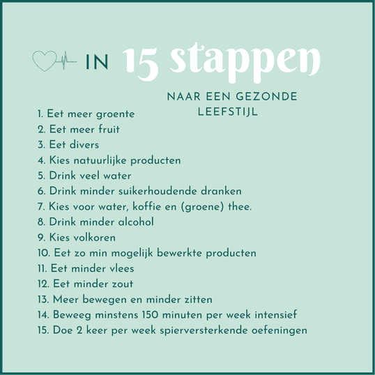 In 15 stappen naar een gezonde leefstijl